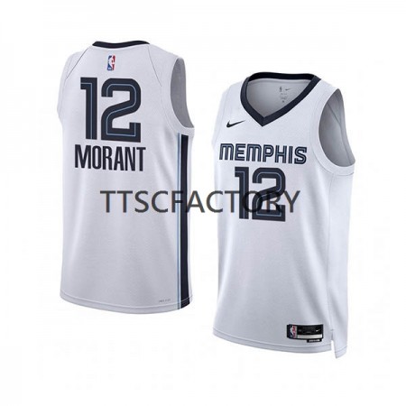 Maglia NBA Memphis Grizzlies Ja Morant 12 Nike 2022-23 Association Edition Bianco Swingman - Uomo